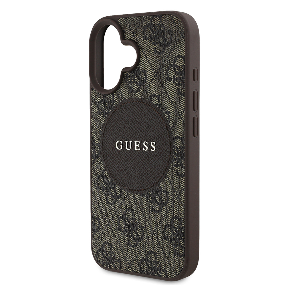 Apple iPhone 16 Uyumlu Kılıf Guess Orjinal Lisanslı Magsafe Şarj Özellikli Yazı Logolu Circle Classic Kapak - 12