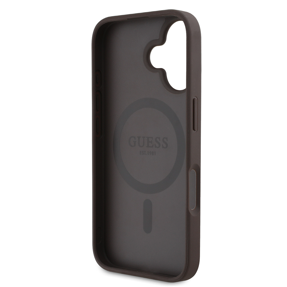 Apple iPhone 16 Uyumlu Kılıf Guess Orjinal Lisanslı Magsafe Şarj Özellikli Yazı Logolu Circle Classic Kapak - 13