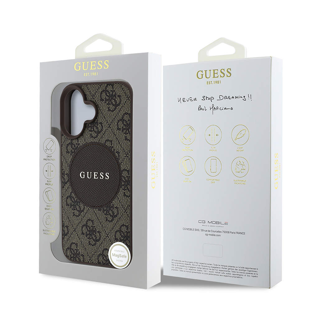 Apple iPhone 16 Uyumlu Kılıf Guess Orjinal Lisanslı Magsafe Şarj Özellikli Yazı Logolu Circle Classic Kapak - 14