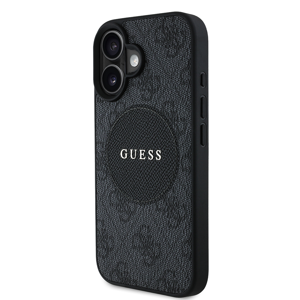 Apple iPhone 16 Uyumlu Kılıf Guess Orjinal Lisanslı Magsafe Şarj Özellikli Yazı Logolu Circle Classic Kapak - 16