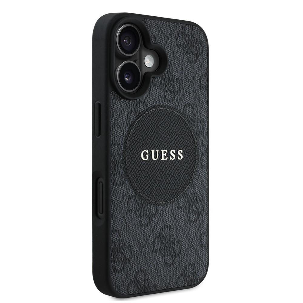Apple iPhone 16 Uyumlu Kılıf Guess Orjinal Lisanslı Magsafe Şarj Özellikli Yazı Logolu Circle Classic Kapak - 17