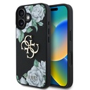 Apple iPhone 16 Uyumlu Kılıf Guess Orjinal Lisanslı Gül Baskılı Büyük Metal Logo Dizaynlı Kapak - 1