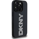 Apple iPhone 14 Pro Max Uyumlu Kılıf DKNY Orjinal Lisanslı Taşlı DKNY Yazılı Metalik Rhinestones PU Deri Kapak