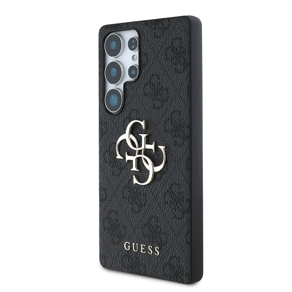 Samsung Galaxy S25 Ultra Uyumlu Kılıf Guess Orjinal Lisanslı PU Deri 4G Desenli Metal Büyük 4G ve Yazı Logolu Kapak - 2