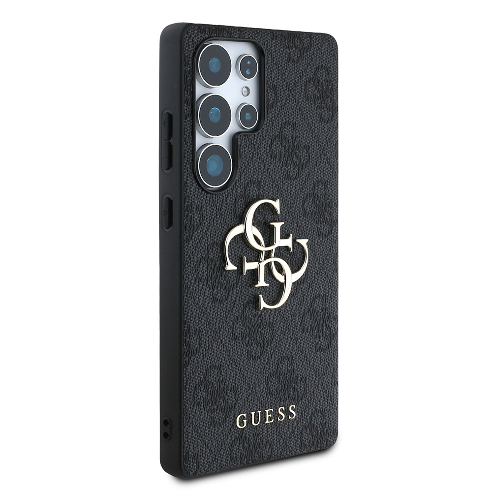 Samsung Galaxy S25 Ultra Uyumlu Kılıf Guess Orjinal Lisanslı PU Deri 4G Desenli Metal Büyük 4G ve Yazı Logolu Kapak - 3