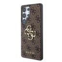 Samsung Galaxy S25 Ultra Uyumlu Kılıf Guess Orjinal Lisanslı PU Deri 4G Desenli Metal Büyük 4G ve Yazı Logolu Kapak - 9