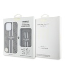 Apple iPhone 14 Pro Max Uyumlu Kılıf Guess Orjinal Lisanslı Magsafe Şarj Özellikli 4G Desenli Çizgili Kartlıklı Kapak - 5