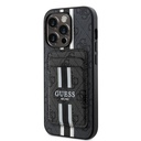 Apple iPhone 14 Pro Max Uyumlu Kılıf Guess Orjinal Lisanslı Magsafe Şarj Özellikli 4G Desenli Çizgili Kartlıklı Kapak - 6