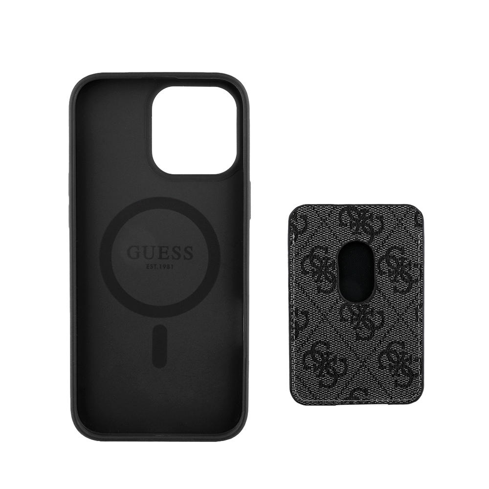 Apple iPhone 14 Pro Max Uyumlu Kılıf Guess Orjinal Lisanslı Magsafe Şarj Özellikli 4G Desenli Çizgili Kartlıklı Kapak - 8