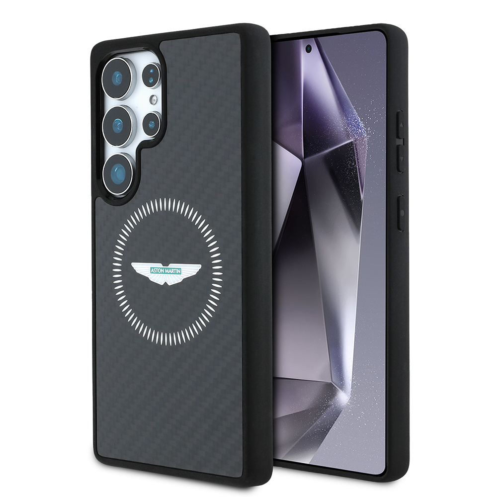 Samsung Galaxy S25 Ultra Uyumlu Kılıf Aston Martin Orjinal Lisanslı Magsafe Şarj Özellikli Radyal Halka ve Karbon Fiber Tasarımlı Kapak - 6