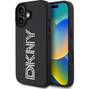 Apple iPhone 16 Uyumlu Kılıf DKNY Orjinal Lisanslı Taşlı DKNY Yazılı Metalik Rhinestones PU Deri Kapak