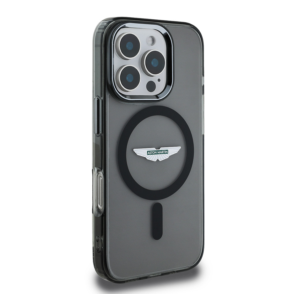 Apple iPhone 16 Pro Max Uyumlu Kılıf Aston Martin Orjinal Lisanslı Magsafe Şarj Özellikli IML Baskı Logolu Buzlu Kapak - 3
