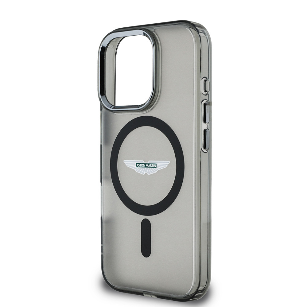 Apple iPhone 16 Pro Max Uyumlu Kılıf Aston Martin Orjinal Lisanslı Magsafe Şarj Özellikli IML Baskı Logolu Buzlu Kapak - 5