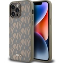 Apple iPhone 14 Pro Max Uyumlu Kılıf DKNY Orjinal Lisanslı Magsafe Şarj Özellikli 3D Yazılı Grid Pattern Kapak