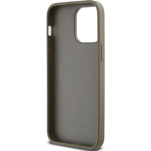 Apple iPhone 14 Pro Max Uyumlu Kılıf DKNY Orjinal Lisanslı Magsafe Şarj Özellikli 3D Yazılı Grid Pattern Kapak