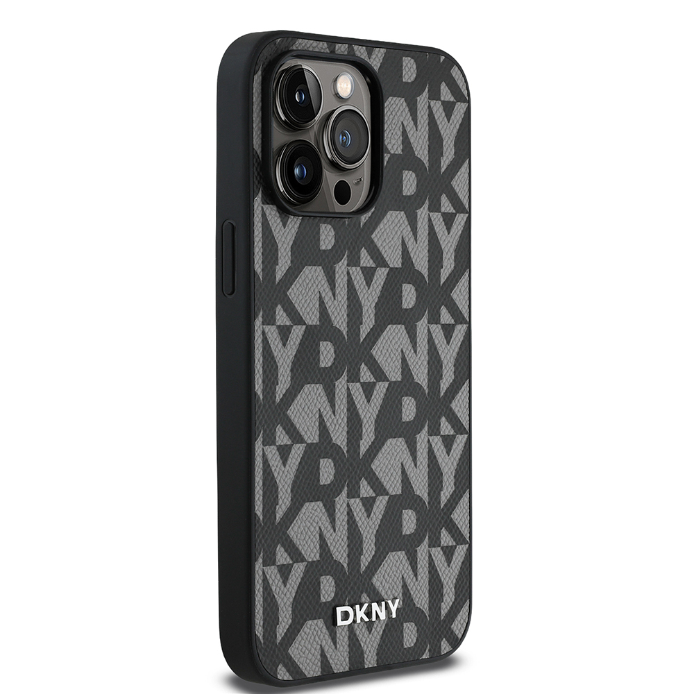 Apple iPhone 14 Pro Max Uyumlu Kılıf DKNY Orjinal Lisanslı M-safe Şarj Özellikli 3D Yazılı Grid Pattern Kapak - 10