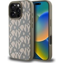 Apple iPhone 16 Pro Uyumlu Kılıf DKNY Orjinal Lisanslı Magsafe Şarj Özellikli 3D Yazılı Grid Pattern Kapak