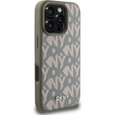 Apple iPhone 16 Pro Uyumlu Kılıf DKNY Orjinal Lisanslı Magsafe Şarj Özellikli 3D Yazılı Grid Pattern Kapak