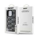 Apple iPhone 16 Pro Uyumlu Kılıf DKNY Orjinal Lisanslı M-safe Şarj Özellikli 3D Yazılı Grid Pattern Kapak - 14