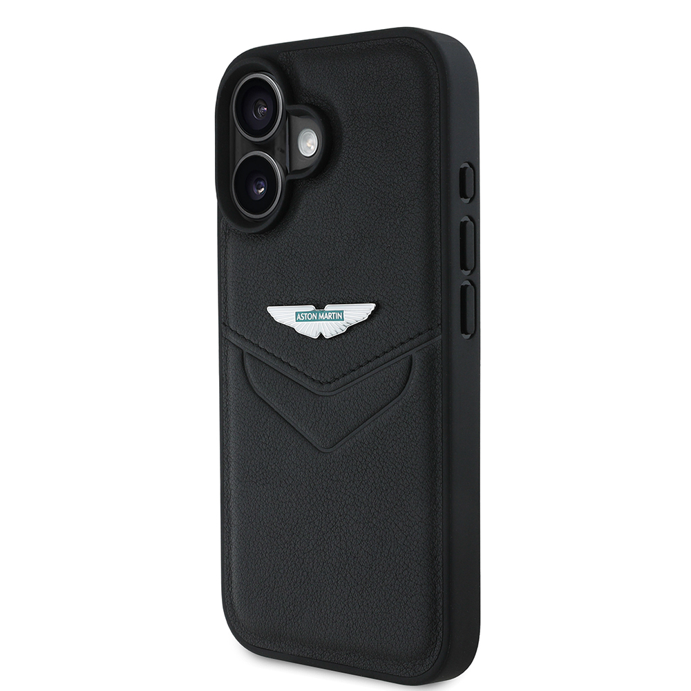 Apple iPhone 16 Uyumlu Kılıf Aston Martin Orjinal Lisanslı Victory Dizayn PU Deri Metal Logolu Kapak - 1