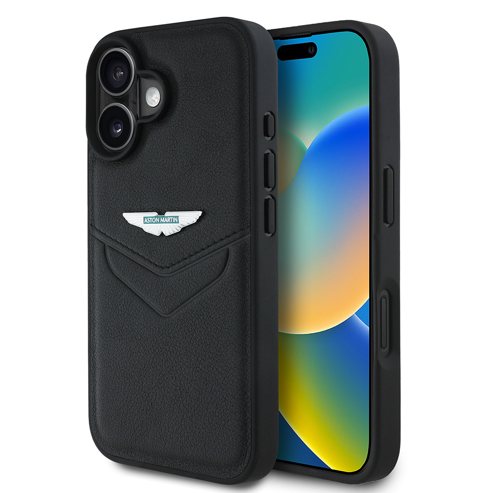 Apple iPhone 16 Uyumlu Kılıf Aston Martin Orjinal Lisanslı Victory Dizayn PU Deri Metal Logolu Kapak - 6