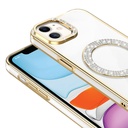 Apple iPhone 11 Uyumlu Kılıf Pırlanta Taş Tasarımlı Magsafe Şarj Özellikli Zore Karetta Silikon Kapak - 2