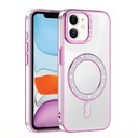 Apple iPhone 11 Uyumlu Kılıf Pırlanta Taş Tasarımlı Magsafe Şarj Özellikli Zore Karetta Silikon Kapak - 3