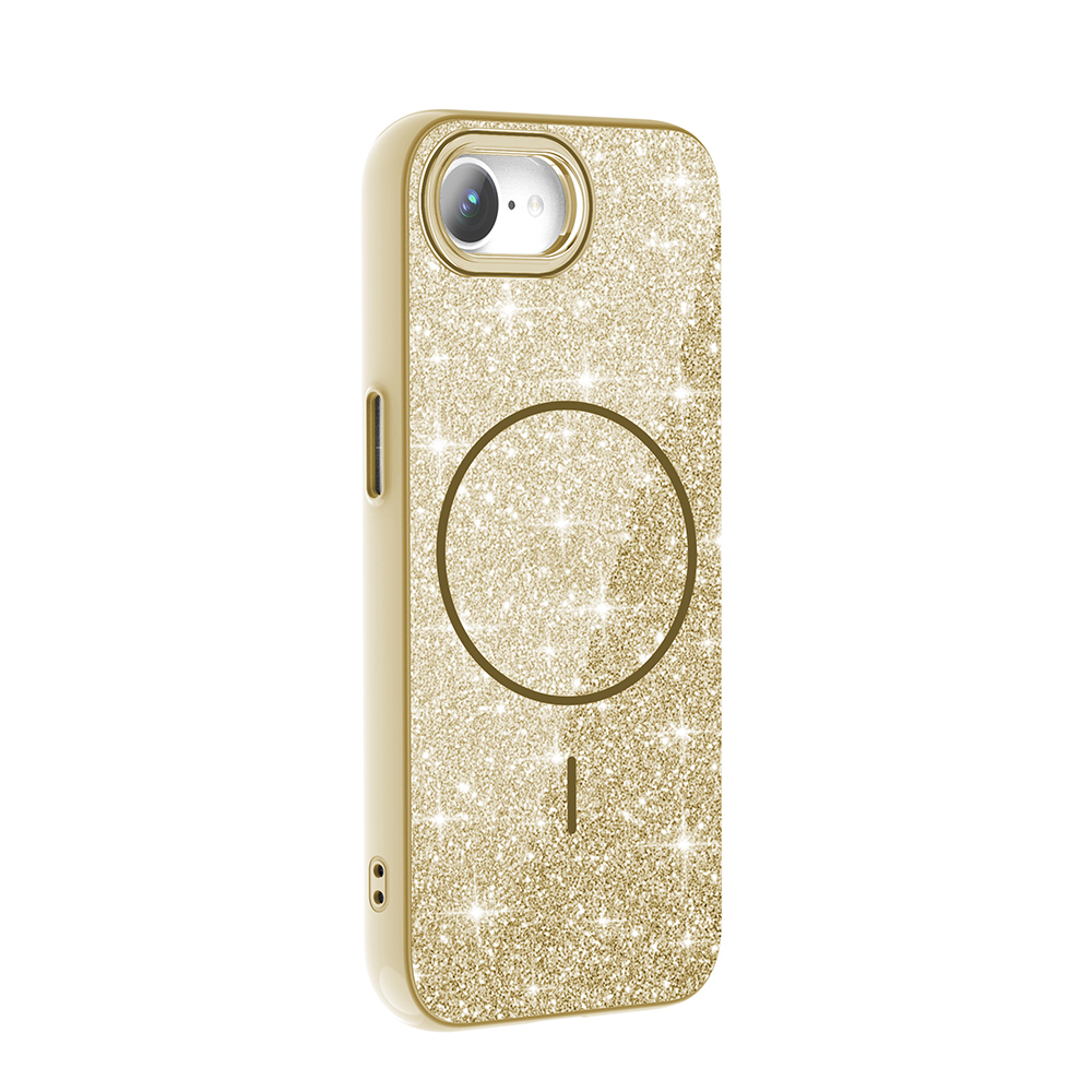 Apple iPhone 16E Uyumlu Kılıf Magsafe Şarj Özellikli Parlayan Simli Zore Okso Kapak - 10