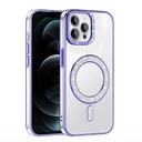 Apple iPhone 12 Uyumlu Kılıf Pırlanta Taş Tasarımlı Magsafe Şarj Özellikli Zore Karetta Silikon Kapak - 11