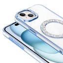 Apple iPhone 15 Uyumlu Kılıf Pırlanta Taş Tasarımlı Magsafe Şarj Özellikli Zore Karetta Silikon Kapak - 8