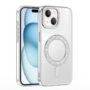 Apple iPhone 15 Uyumlu Kılıf Pırlanta Taş Tasarımlı Magsafe Şarj Özellikli Zore Karetta Silikon Kapak - 11