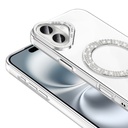 Apple iPhone 16 Uyumlu Kılıf Pırlanta Taş Tasarımlı Magsafe Şarj Özellikli Zore Karetta Silikon Kapak - 6