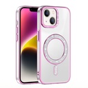 Apple iPhone 14 Uyumlu Kılıf Pırlanta Taş Tasarımlı Magsafe Şarj Özellikli Zore Karetta Silikon Kapak - 7