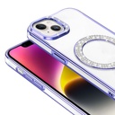 Apple iPhone 14 Uyumlu Kılıf Pırlanta Taş Tasarımlı Magsafe Şarj Özellikli Zore Karetta Silikon Kapak - 10