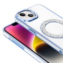 Apple iPhone 13 Uyumlu Kılıf Pırlanta Taş Tasarımlı Magsafe Şarj Özellikli Zore Karetta Silikon Kapak - 2