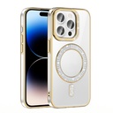 Apple iPhone 14 Pro Max Uyumlu Kılıf Pırlanta Taş Tasarımlı Magsafe Şarj Özellikli Zore Karetta Silikon Kapak - 3