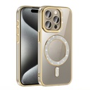 Apple iPhone 15 Pro Uyumlu Kılıf Pırlanta Taş Tasarımlı Magsafe Şarj Özellikli Zore Karetta Silikon Kapak - 11