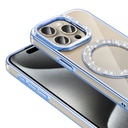 Apple iPhone 15 Pro Max Uyumlu Kılıf Pırlanta Taş Tasarımlı Magsafe Şarj Özellikli Zore Karetta Silikon Kapak - 4