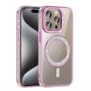 Apple iPhone 15 Pro Max Uyumlu Kılıf Pırlanta Taş Tasarımlı Magsafe Şarj Özellikli Zore Karetta Silikon Kapak - 11