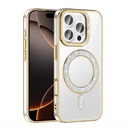 Apple iPhone 16 Pro Max Uyumlu Kılıf Pırlanta Taş Tasarımlı Magsafe Şarj Özellikli Zore Karetta Silikon Kapak - 1