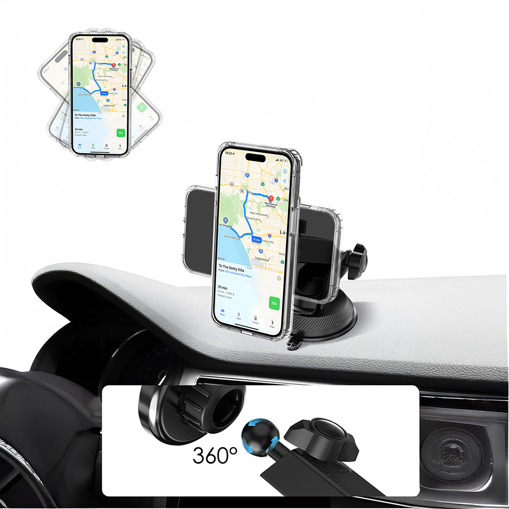 Lenyes CR184 360 Derece Dönebilen Teleskopik Vantuzlu Araç Telefon Tutucu - 2