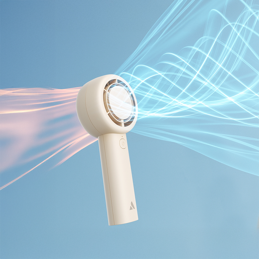 Aecooly PB01 İç Spiralli Çift Halka Hava Akışı Teknolojili 5 Kademeli Portatif Soğutucu El Fanı - 9