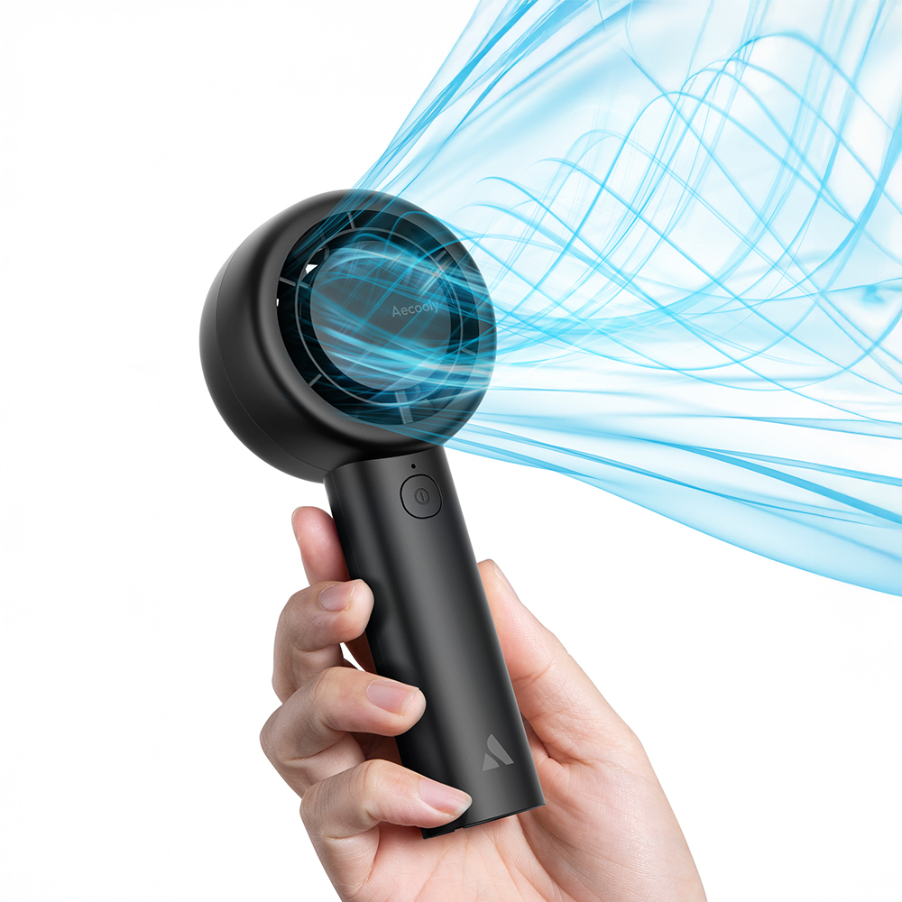 Aecooly PB01 İç Spiralli Çift Halka Hava Akışı Teknolojili 5 Kademeli Portatif Soğutucu El Fanı - 16