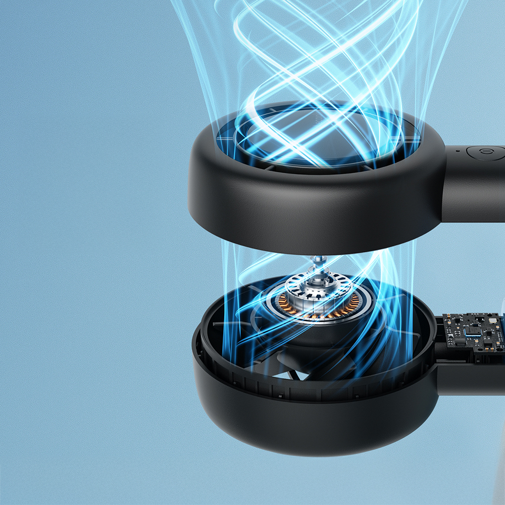 Aecooly PB01 İç Spiralli Çift Halka Hava Akışı Teknolojili 5 Kademeli Portatif Soğutucu El Fanı - 17