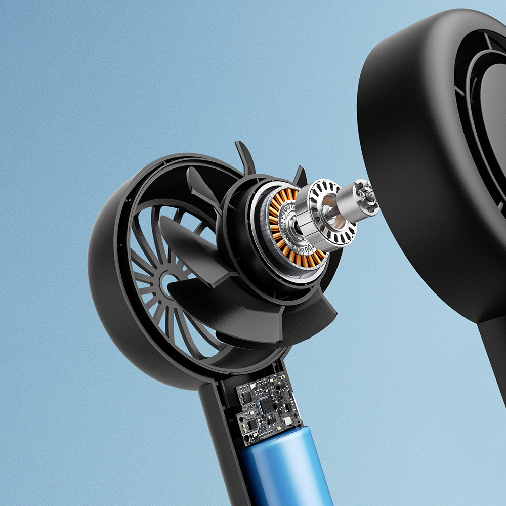 Aecooly PB01 İç Spiralli Çift Halka Hava Akışı Teknolojili 5 Kademeli Portatif Soğutucu El Fanı - 19