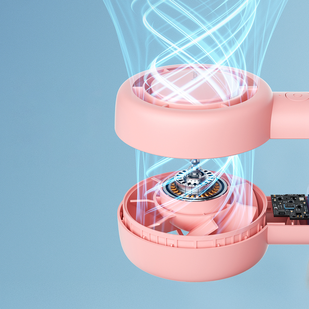 Aecooly PB01 İç Spiralli Çift Halka Hava Akışı Teknolojili 5 Kademeli Portatif Soğutucu El Fanı - 25