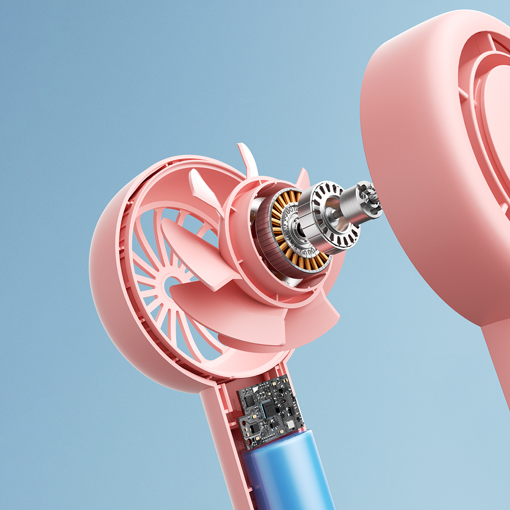 Aecooly PB01 İç Spiralli Çift Halka Hava Akışı Teknolojili 5 Kademeli Portatif Soğutucu El Fanı - 28