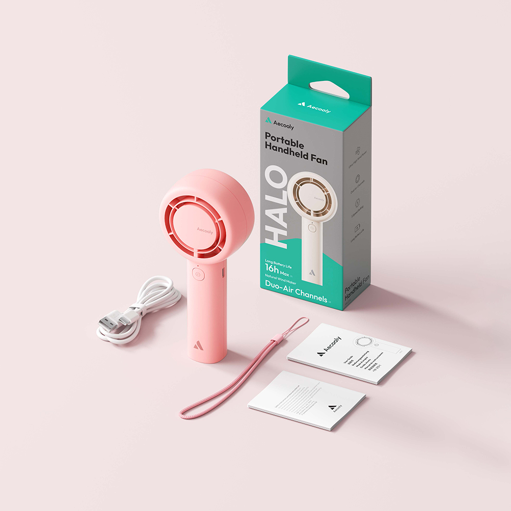 Aecooly PB01 İç Spiralli Çift Halka Hava Akışı Teknolojili 5 Kademeli Portatif Soğutucu El Fanı - 29