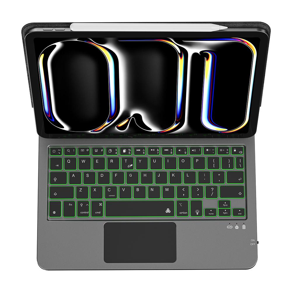 Apple iPad Air 10.9 2020 Uyumlu (4.Nesil) Wiwu MK-003 Gizli Kalem Bölmeli Klavyeli Standlı Kılıf - 3