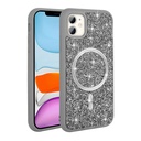 Apple iPhone 11 Uyumlu Kılıf Pırlanta Tasarımlı Magsafe Şarj Özellikli Zore Mozaik Silikon Kapak - 2